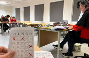 Elevar som spelar Bingo