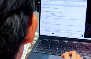 Elev som testar Safe Exam Browser