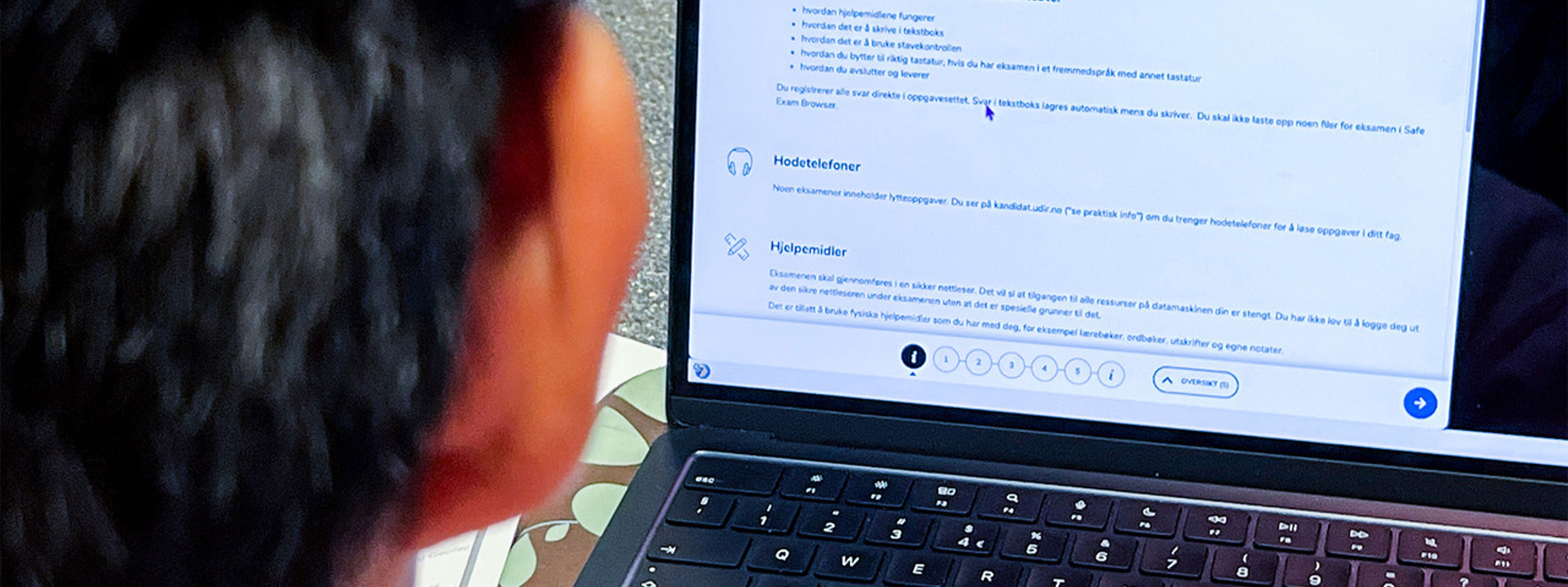 Elev som testar Safe Exam Browser